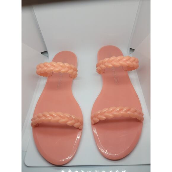Stuart Weitzman Braida Sawyer Jelly Sandal in Apricot - Picture 2 of 14